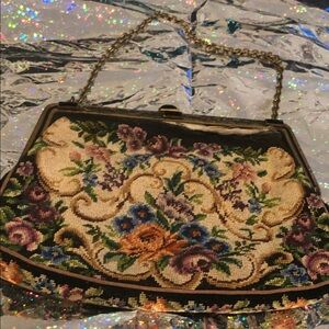 Vintage Floral Tapestry Handbag